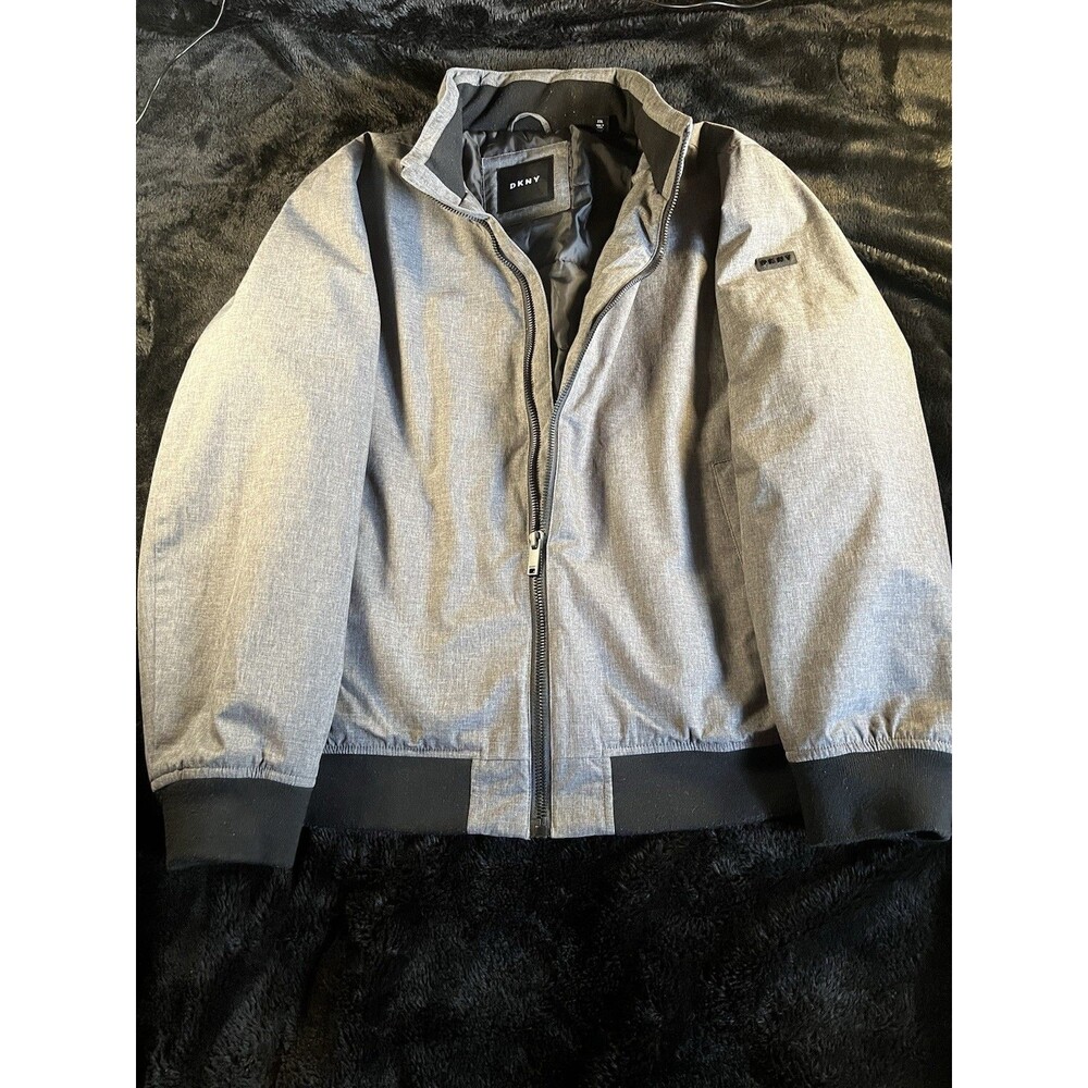 DKNY Men's XXL Gray Puffer Bomber Jacket